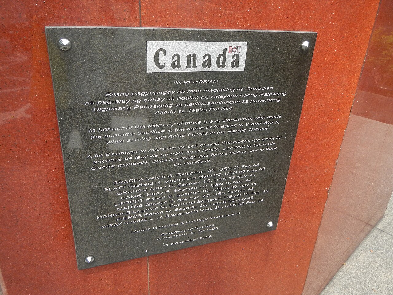A photograph of Canada - In Memoriam