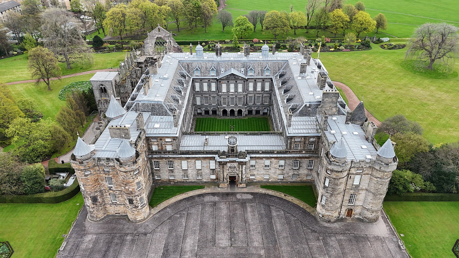 A photograph of Holyrood Palace