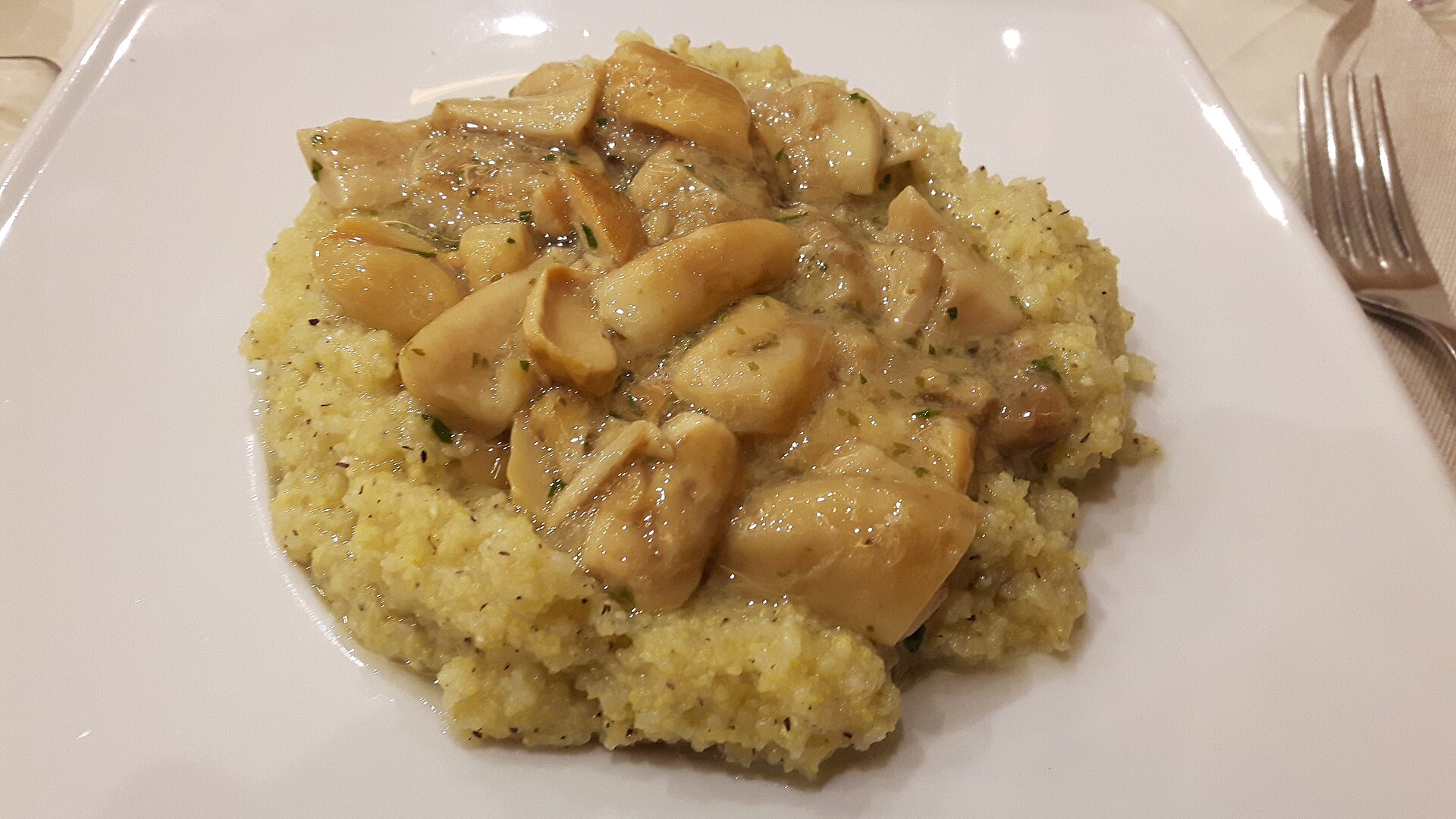 Pilzpolenta — Symbolfoto