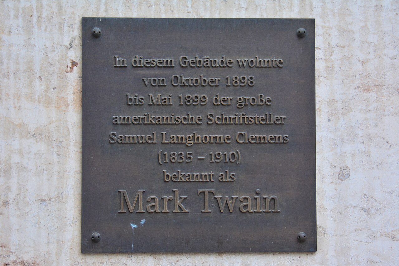 Gedenktafel für Mark Twain