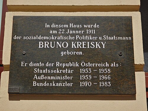 Targa commemorativa per Bruno Kreisky