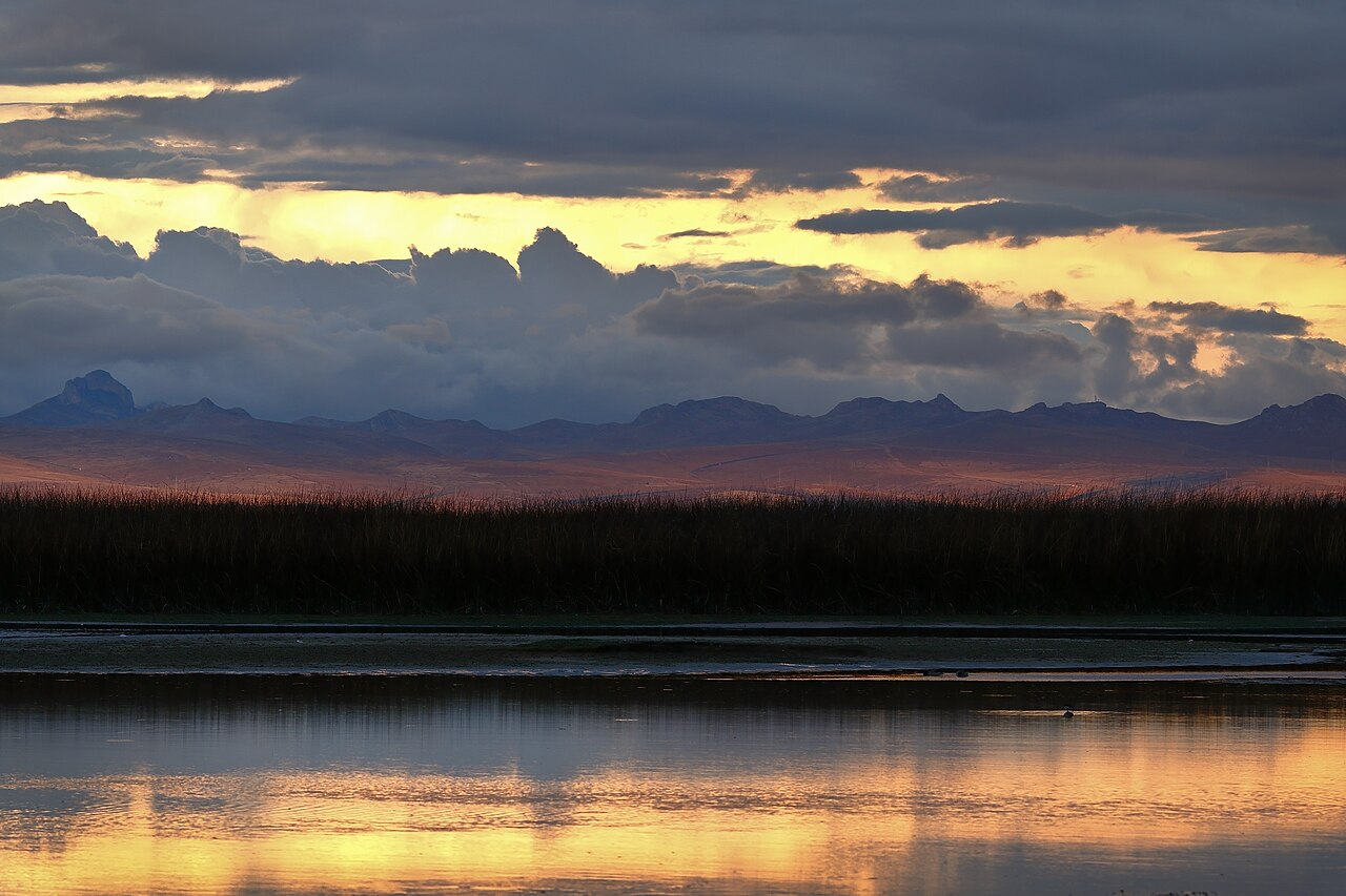 A photograph of Lake Junín