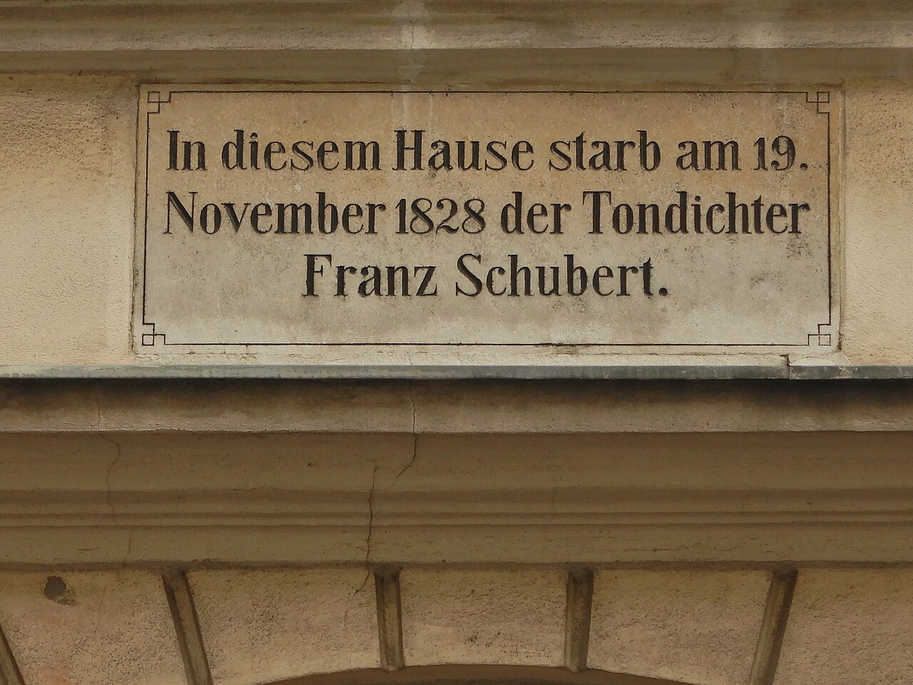 Targa commemorativa per Franz Schubert