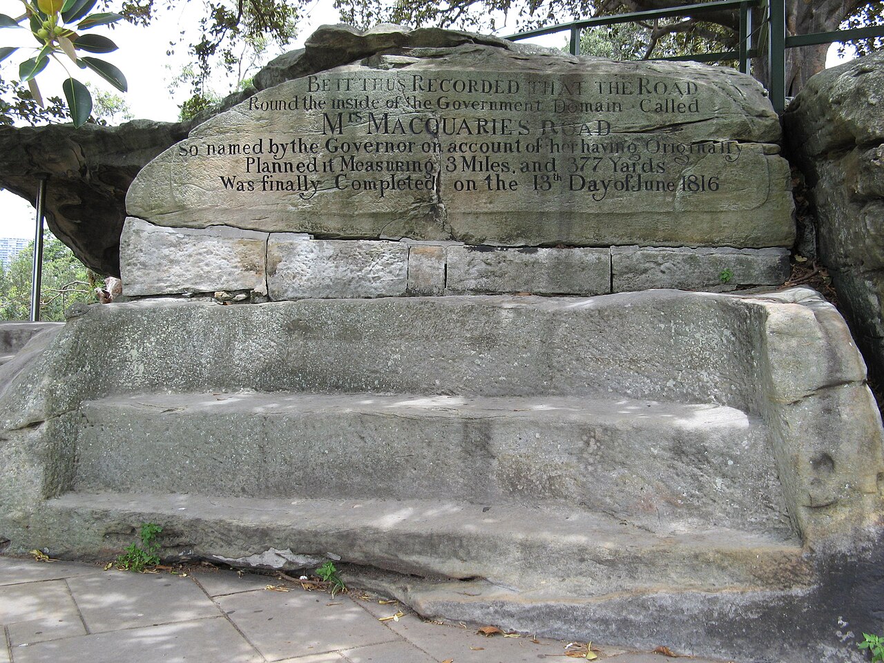 A photograph of Mrs Macquarie's Chair