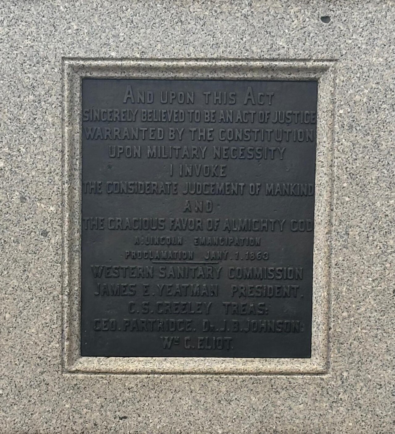 A photograph of Emancipation Memorial