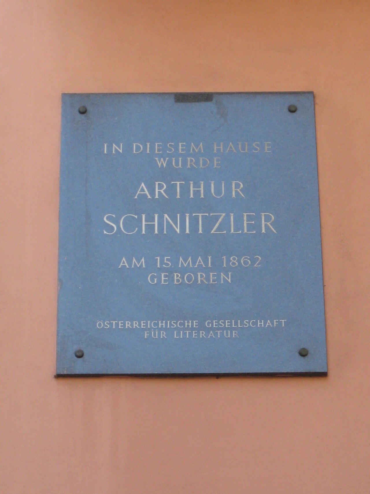 Placa comemorativa de Arthur Schnitzler