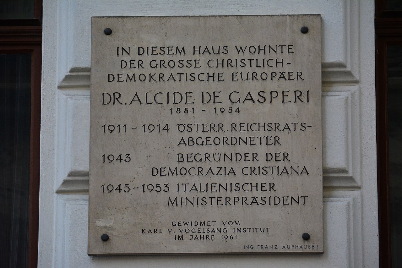 Gedenktafel für Alcide De Gasperi
