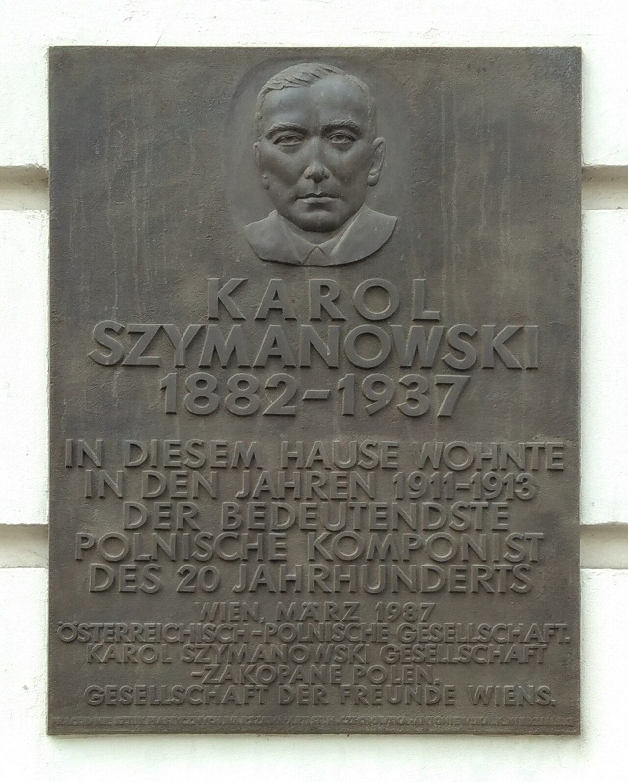 Gedenktafel für Karol Szymanowski (Wien, Argentinierstraße 4)
