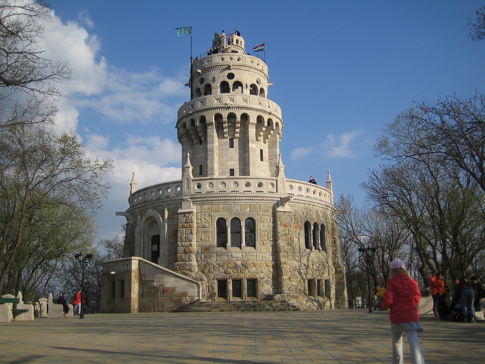A photograph of Belvedere Tower in the Buda Hills