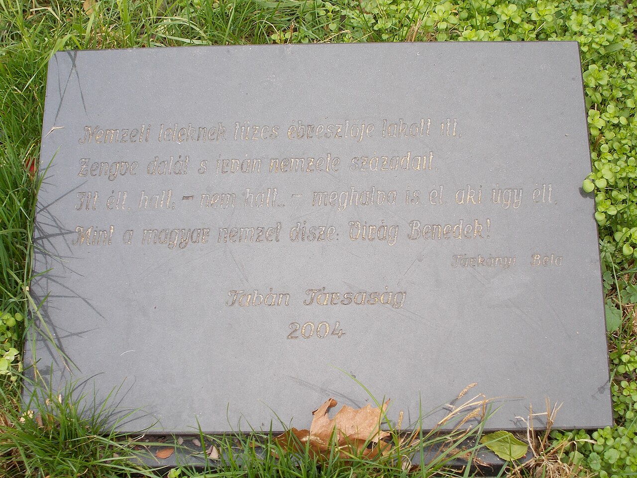 A photograph of Virág Benedek-emlék