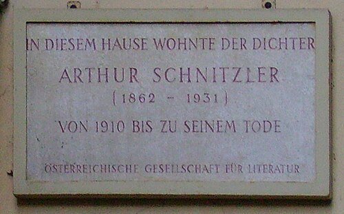 Memorial plate for Arthur Schnitzler