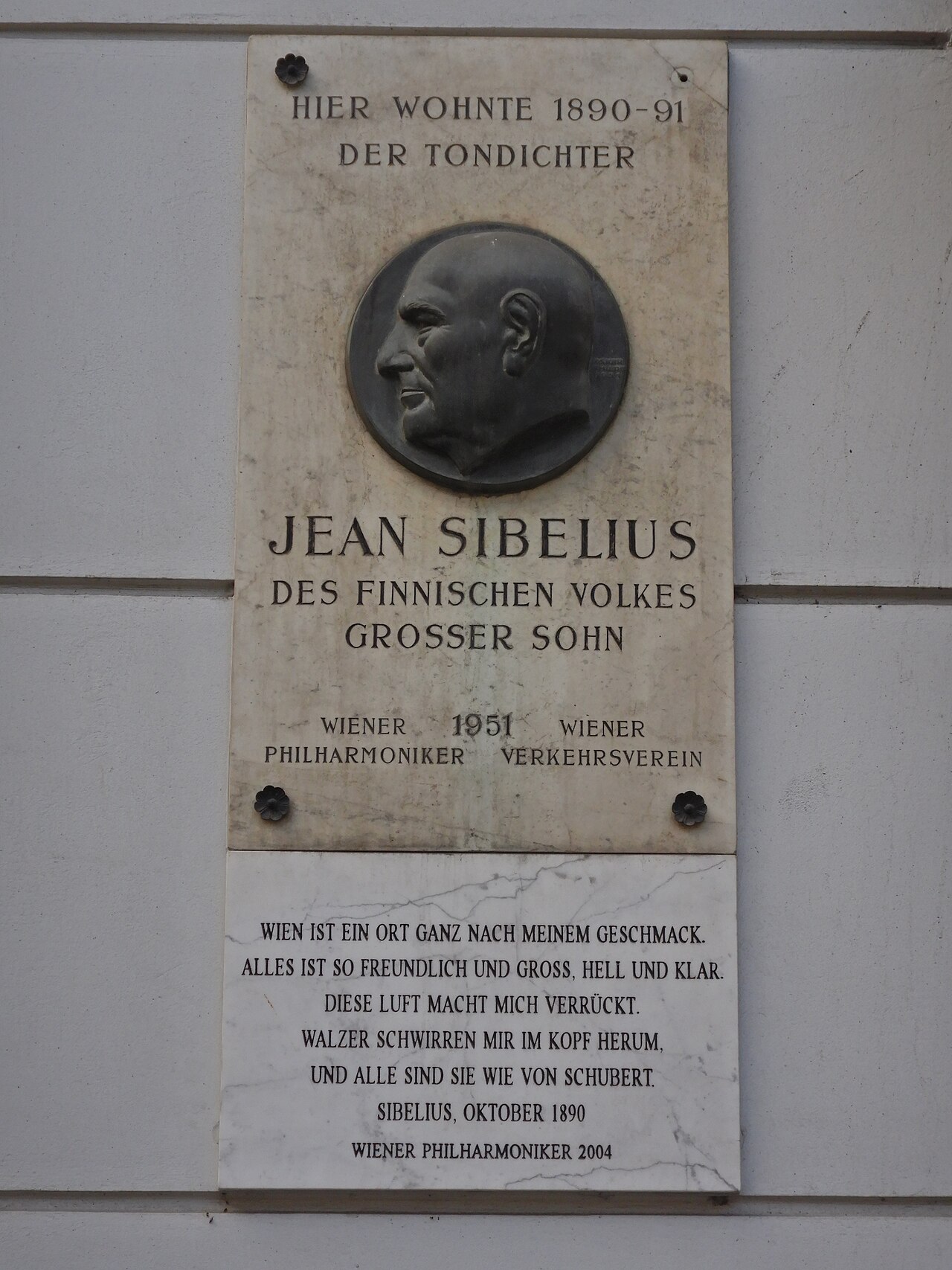 Placa comemorativa de Jean Sibelius