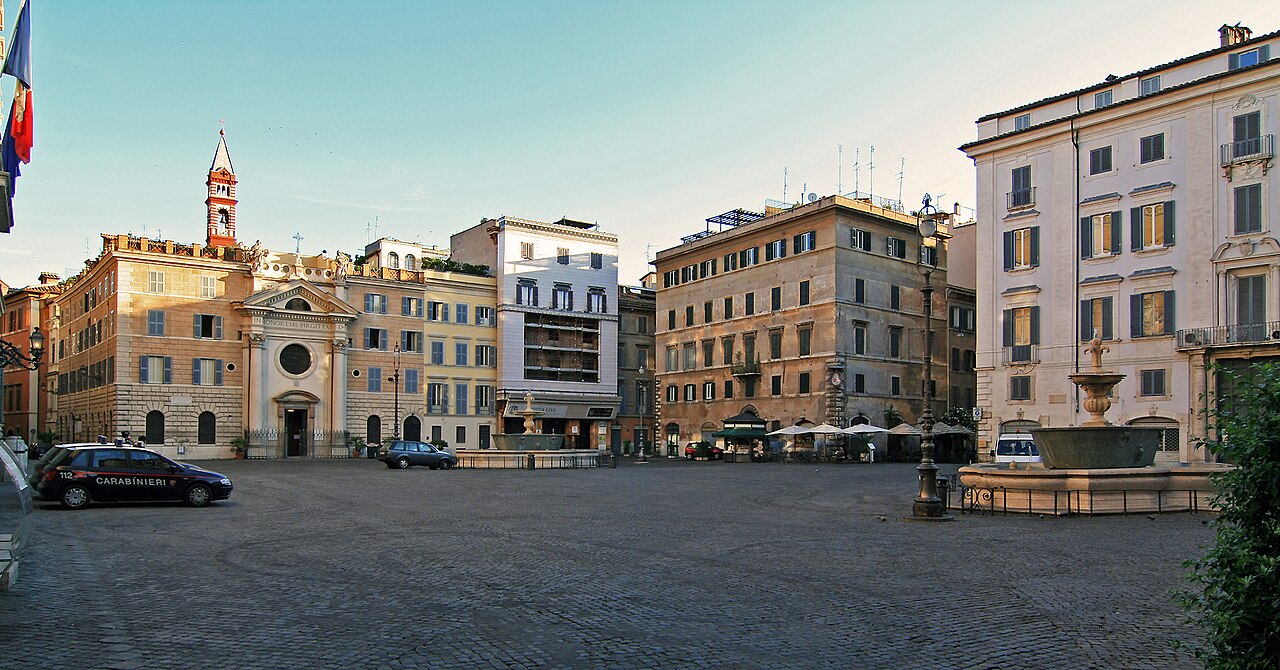 A photograph of Piazza Farnese
