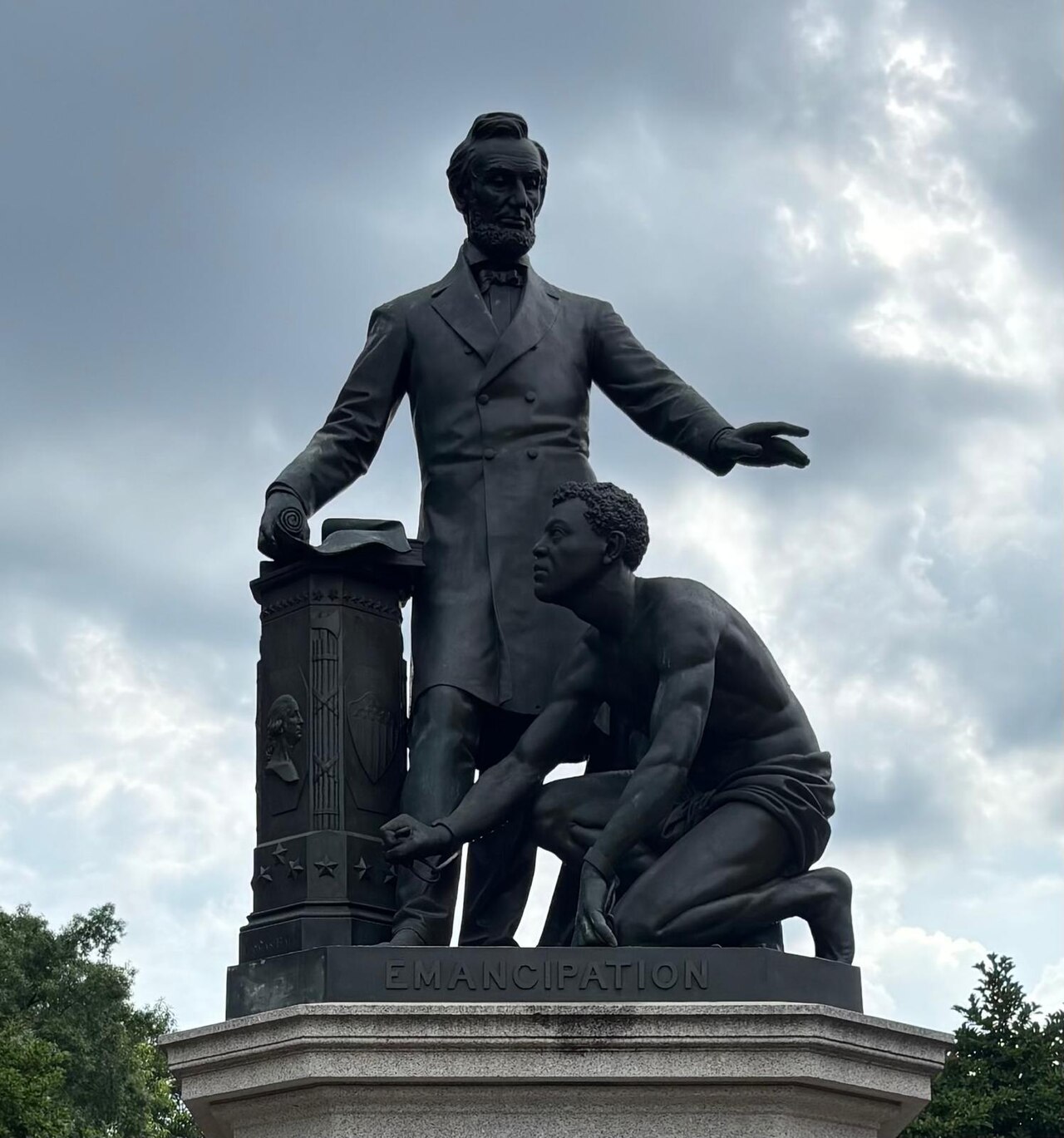 A photograph of Emancipation Memorial