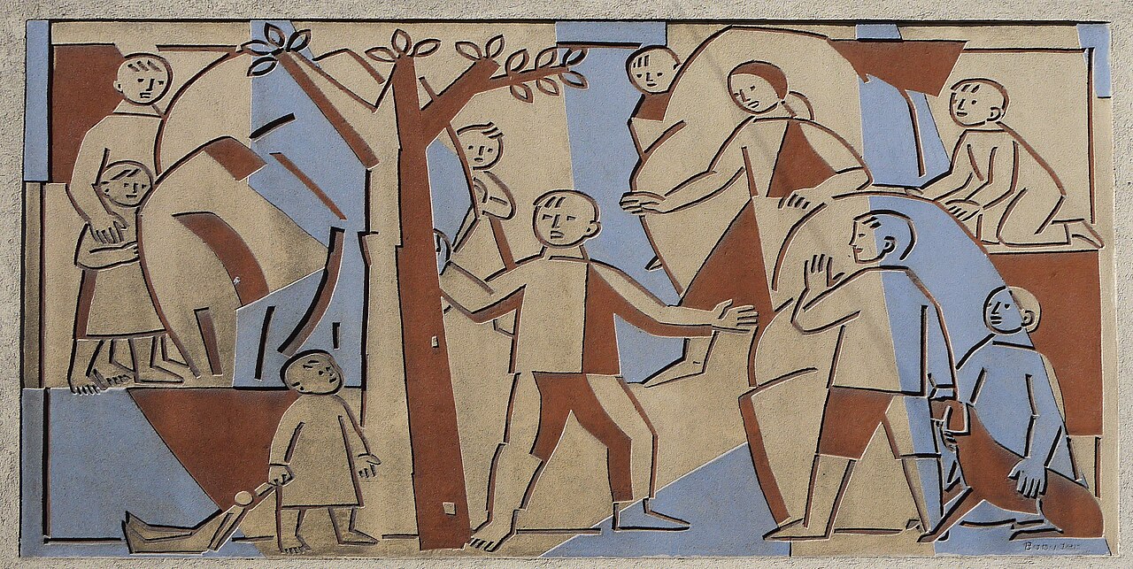 Sgraffito Spielende Kinder