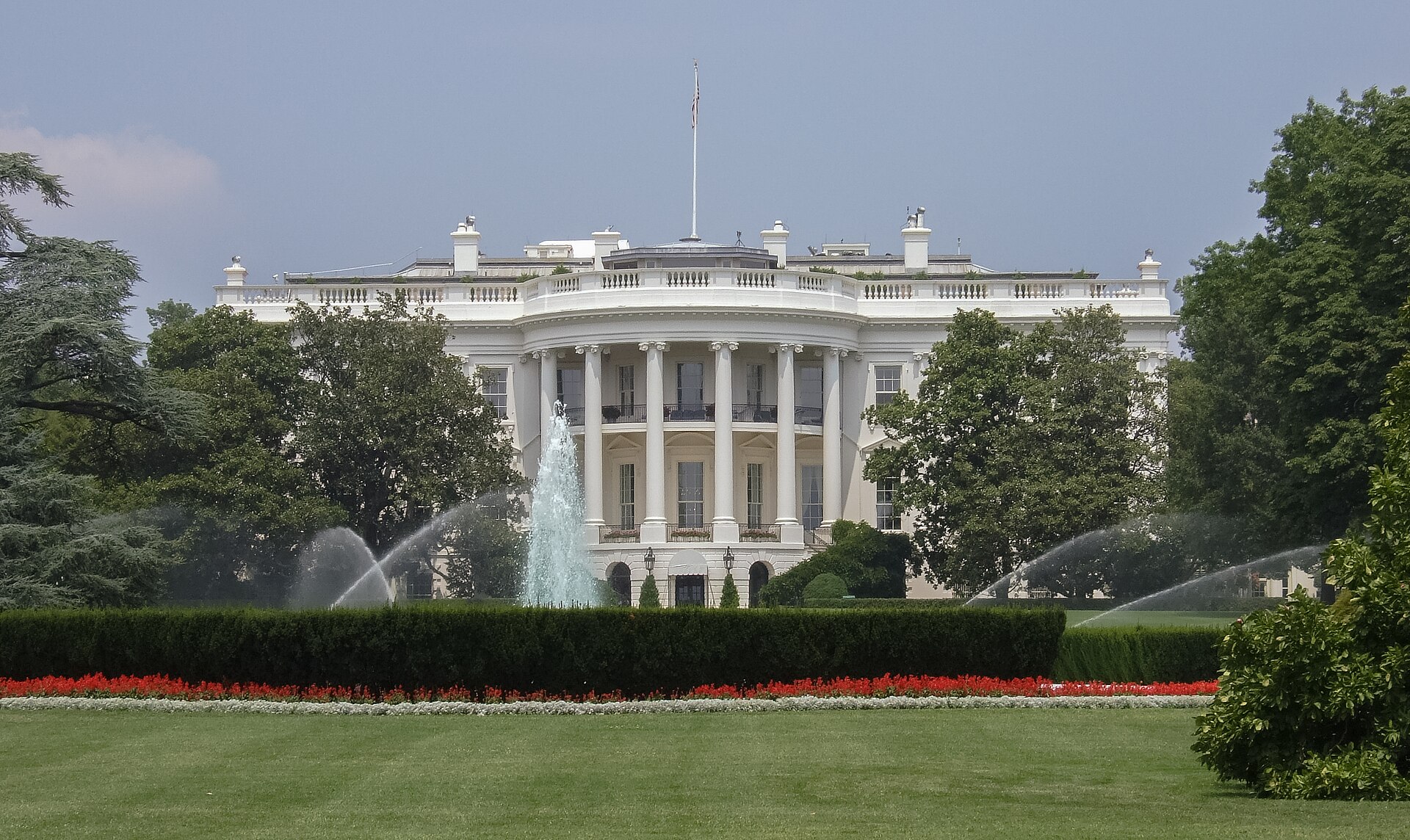 A photograph of White House