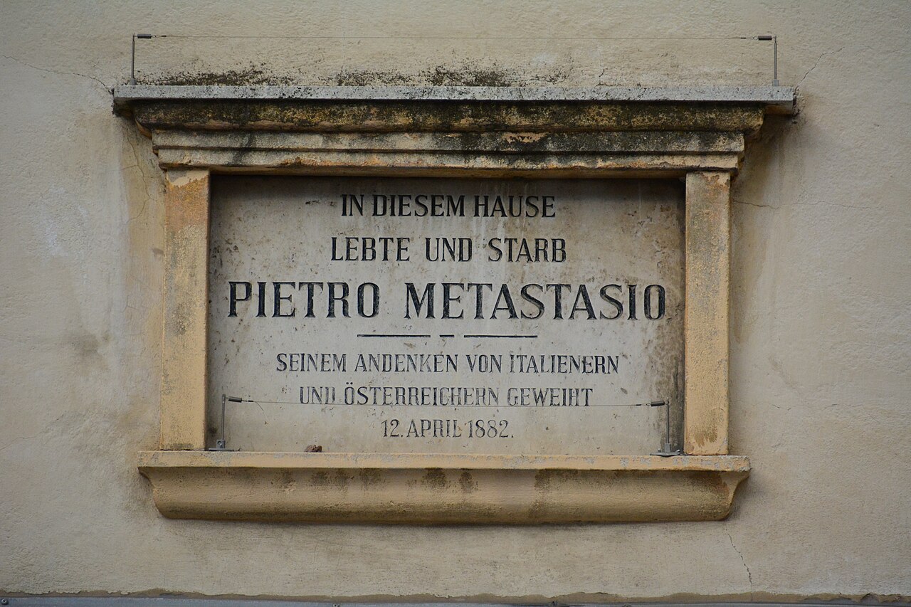 Placa conmemorativa de Pietro Metastasio