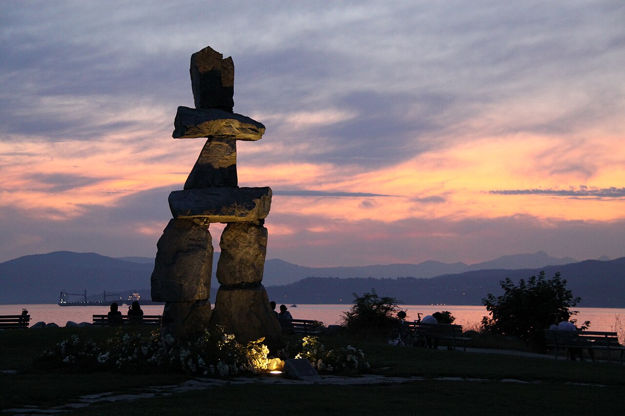 A photograph of Inukshuk